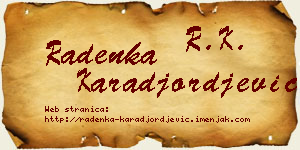 Radenka Karađorđević vizit kartica